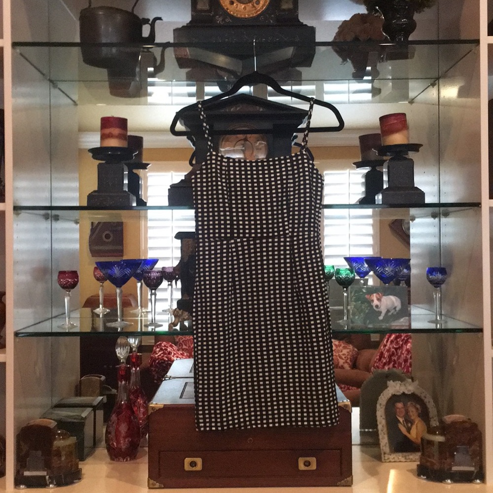 Vintage B&W Gingham Dress - Picture 6 of 7